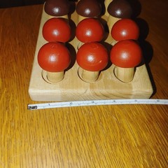 Montessori Wooden Mushroom Peg Sorting Game Child Educational Toy Solid Beech