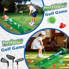 Clemas Kids Golf Set with Dinosaur Automatic Golf Returner – Green