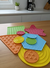 Sensory Textured Pads 10 Piece Silicone Mats for Daycare Learning New