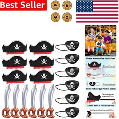 Pirate Costume Kit 18pc Adjustable Kids Adults Halloween Birthday Party Supplies