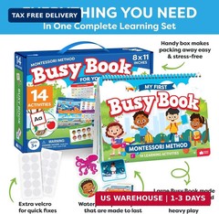 Montessori Preschool Busy Book for Toddlers Ages 3 and Up – Preassembled – Presc