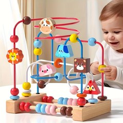 Super Bead Maze Wood Shapes twist wire puzzle toy baby infant toddler kid child
