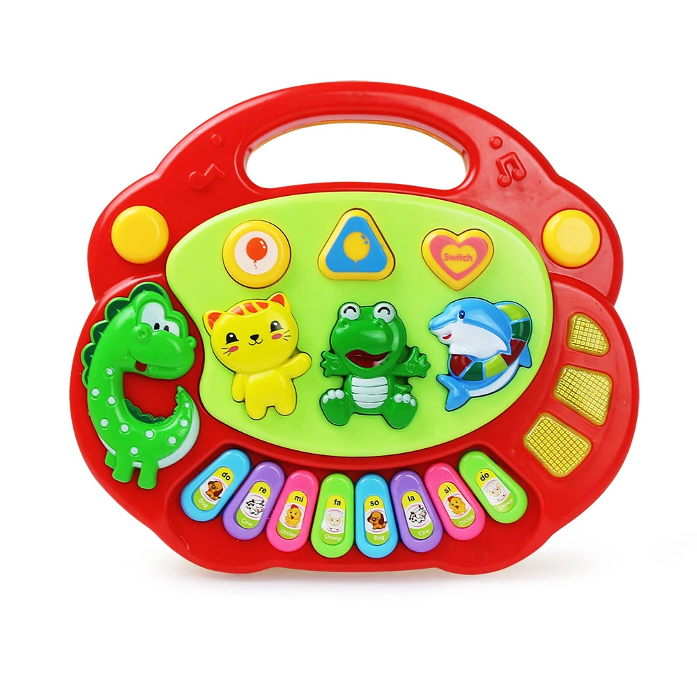 Juego de teclado de piano de dibujos animados para niños con sonidos de animales