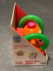 Bright Starts Roll & Glow Monkey 6M+ Months NIB