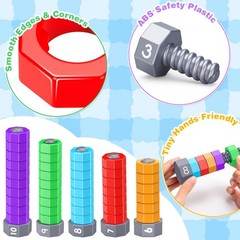 2-in-1 Montessori Counting & Stacking Toys for Toddlers 1-5 | Sensory Learning G