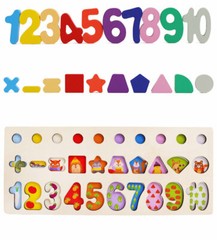 Montessori Number Puzzles for Toddlers – Wooden Educational Preschool Shape