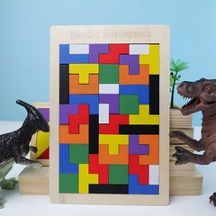 Wooden Tangram Puzzle Blocks Educational Shape Matching Toy for Kids