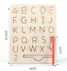 Children Writing Practice Wooden Alphabet Board Alphanumeric Handwritten