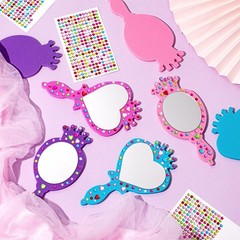 20 Pcs Unbreakable Mirror DIY Decorate Your Own Princess Mirror Mermaid Princ…