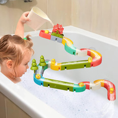 38 PCS Duck Slide Toys, Bath Toys for Kids Ages 4-8, DIY Building Kit for Ages 5