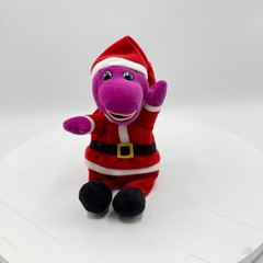 Barney Santa We Wish You a Merry Christmas Plush Board Book 1999 USA Lyrick