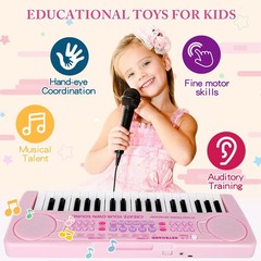 Kids Piano Keyboard – 37 Keys Musical Toys Small, Pearly Pink