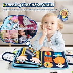 Interactive Toddler Busy Board Book – Fine Motor Skills & Cognitive Development