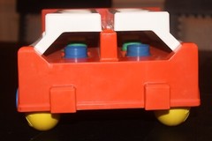 Johnson & Johnson Shape Sorter Fire Truck Pull Toy Complete Set Vintage