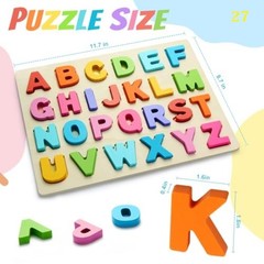 ABC Alphabet Puzzle in Natural Wood Color eco-friendly Material