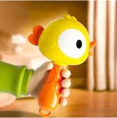 Cartoon Rattle, Newborn Sensory Grasp Toy, Chew-Safe Early Ed Handbell for Xmas