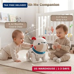 Baby Toys for 6-12 Months: Musical Crawling Dog Toy with Dancing, Recording & Li