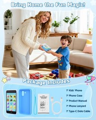 Kids Smart Phone, 3.97″ Touchscreen Learning Toy with Dual Camera, 210+ Games…