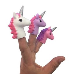 3 PACK Club Earth Unicorn Finger Puppets Party Favors Fantasy Horse Puppet 55000