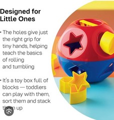 TUPPERWARE Shape O Ball Kids Hand Eye Coordination Learning TOY w/FREE KEYCHAIN
