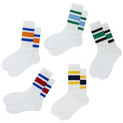 DarkCom Striped Crew Socks, Casual Comfort for Women and Men, 5 Pairs | Seaml…