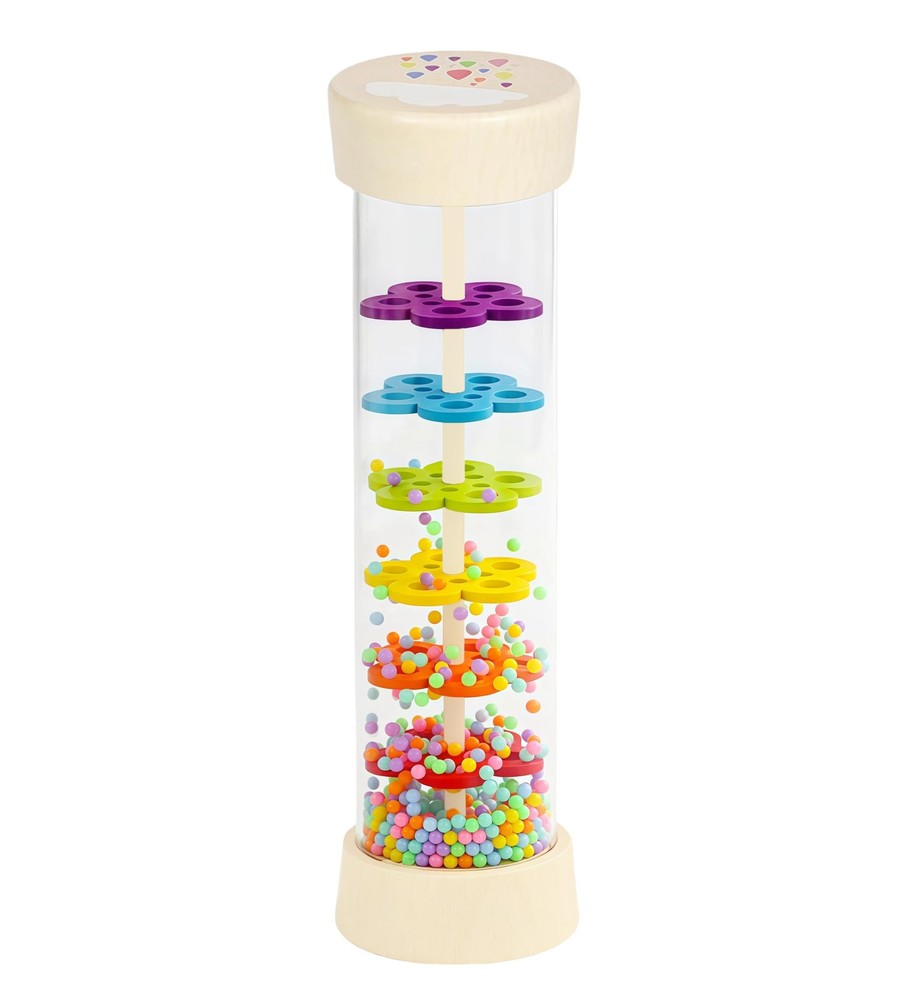 Rainmaker Rain Sticks, Montessori Baby Toys for Babies 6-12 Months, 7.7″ Wood…