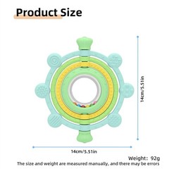 Rotatable Silicone Teether Toy for Babies Over 3 Months -BPA Free, Food Green
