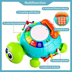 Baby Toys 6 to 12 Months Crawling Turtle Musical Infant Toy for 12 Months Old…