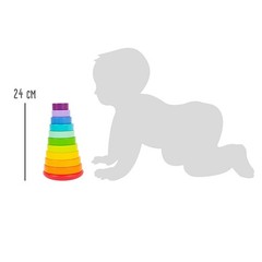 Wooden Large Rainbow Stacking Tower by – Babies Learn Hand-Eye Coordination, …
