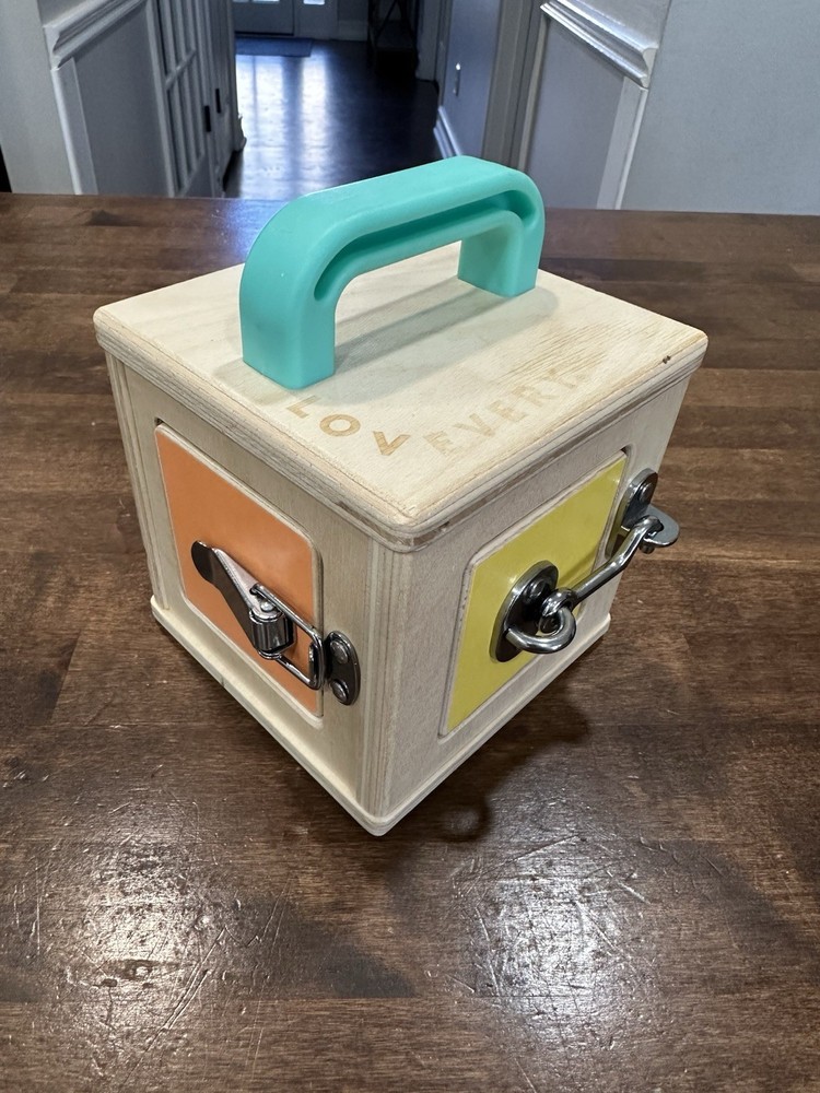 LOVEVERY Wooden Lock Box Latches The Realist Box Montessori Learning Toy