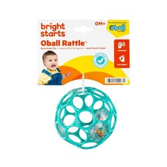 Oball Easy-Grasp Rattle BPA-Free Infant Toy in Teal, Age Newborn and up, 4 In…