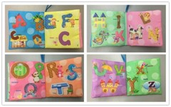 Baby Soft Cloth Books, Educational Activity Crinkle Books -Set of 6.