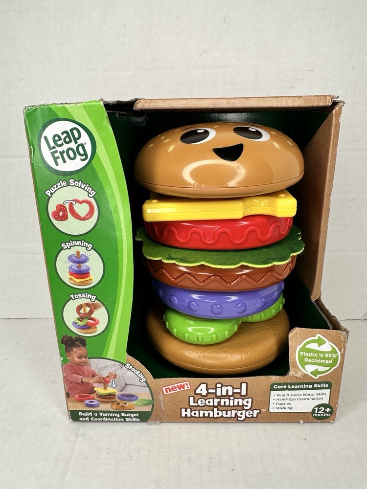 LeapFrog 4-in-1 Learning Hamburger Toy 12+ Months Stacking Puzzle New