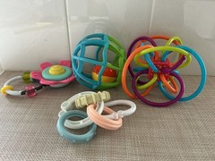 Set of 4 Baby Toys Twist/Teether/Rattle Pre-owned