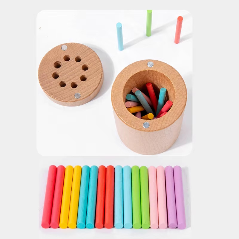 Montessori Wooden Color Sorting Shape Matching Toy US