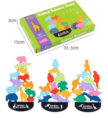 New Children Montessori Wooden Animal Balance Blocks Board Games Toy Dinosaur