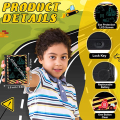 12 Pack Construction Party Favors Mini LCD Writing Tablet for Kids 4.6 Inch Dood