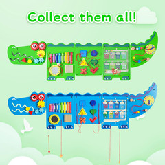 Crocodile Activity Wall Panel – Montessori Sensory Toy for Toddlers, Green