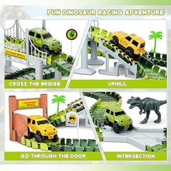 Dinosaur Tracks, 271 PCS Create A Dinosaur World Road Race Dinosaur Race Tracks