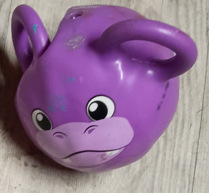 Purple Hippo Baby Rattle Toy, Motor Skills, Hand-Eye Coordination, Animals