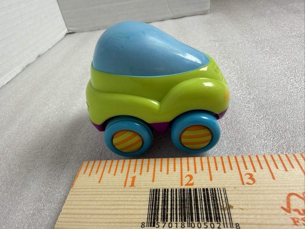 2012 Pull & Go Car – Manhattan Toy Co. 3” Blue White Orange Toddler Toy