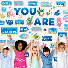 45 Pcs Ocean Affirmation Station Bulletin Board Set Motivational Posters Clas…