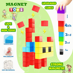 40Pcs Magnetic Building Blocks Toy for Kids, 1″ Magnetic Cubes STEM Learning Kit