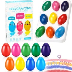 Spakon 9 Colors Egg Crayons for Toddlers 1-4, Palm Grip Jumbo Washable Crayon…