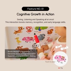 Hattung SayHouse Foldable Kids’ Magnetic Learning Board with Animal & Vehical