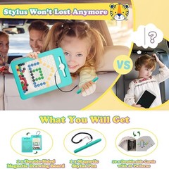 Double-Sided Magnetic Drawing Board with Beads – Perfect Road Trip Activity Toy