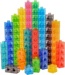 edxeducation Translucent Linking Cubes 100pc 2cm 10 Colors Math STEAM NEW