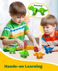 Edumoteso 26PCS Dinosaur Alphabet Learning Toys for 18M+, Montessori Educatio…