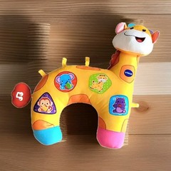 VTech Tummy Time Discovery Pillow Giraffe Plush Stuffed Animal Add Your Toys