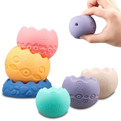 Miawow Stacking Balls Soft Toys for Babies 6 6 Count (Pack of 1), Multicolor